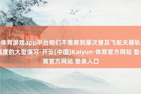 體育游戲app平臺咱們不雅察到屢次普及飛航天器軌說念高度的大型演習-開云(中國)Kaiyun·體育官方網站 登錄入口