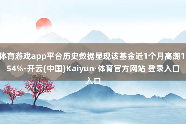 體育游戲app平臺(tái)歷史數(shù)據(jù)顯現(xiàn)該基金近1個(gè)月高潮1.54%-開云(中國)Kaiyun·體育官方網(wǎng)站 登錄入口