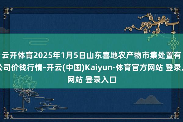 云開體育2025年1月5日山東喜地農產物市集處置有限公司價錢行情-開云(中國)Kaiyun·體育官方網站 登錄入口
