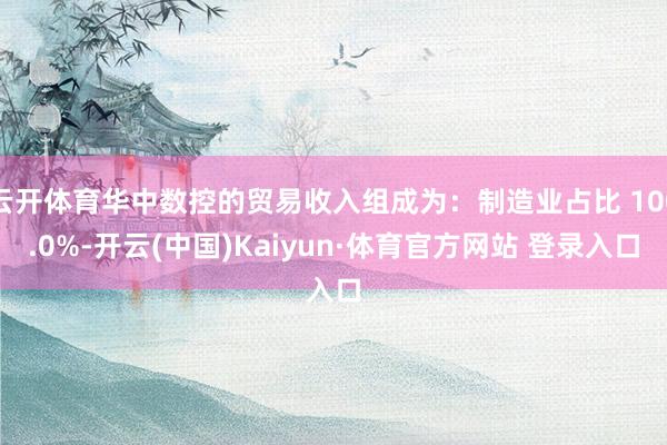 云開體育華中數控的貿易收入組成為：制造業占比 100.0%-開云(中國)Kaiyun·體育官方網站 登錄入口