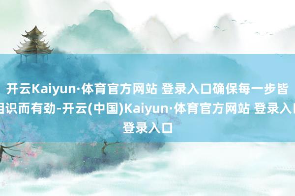 開云Kaiyun·體育官方網站 登錄入口確保每一步皆相識而有勁-開云(中國)Kaiyun·體育官方網站 登錄入口
